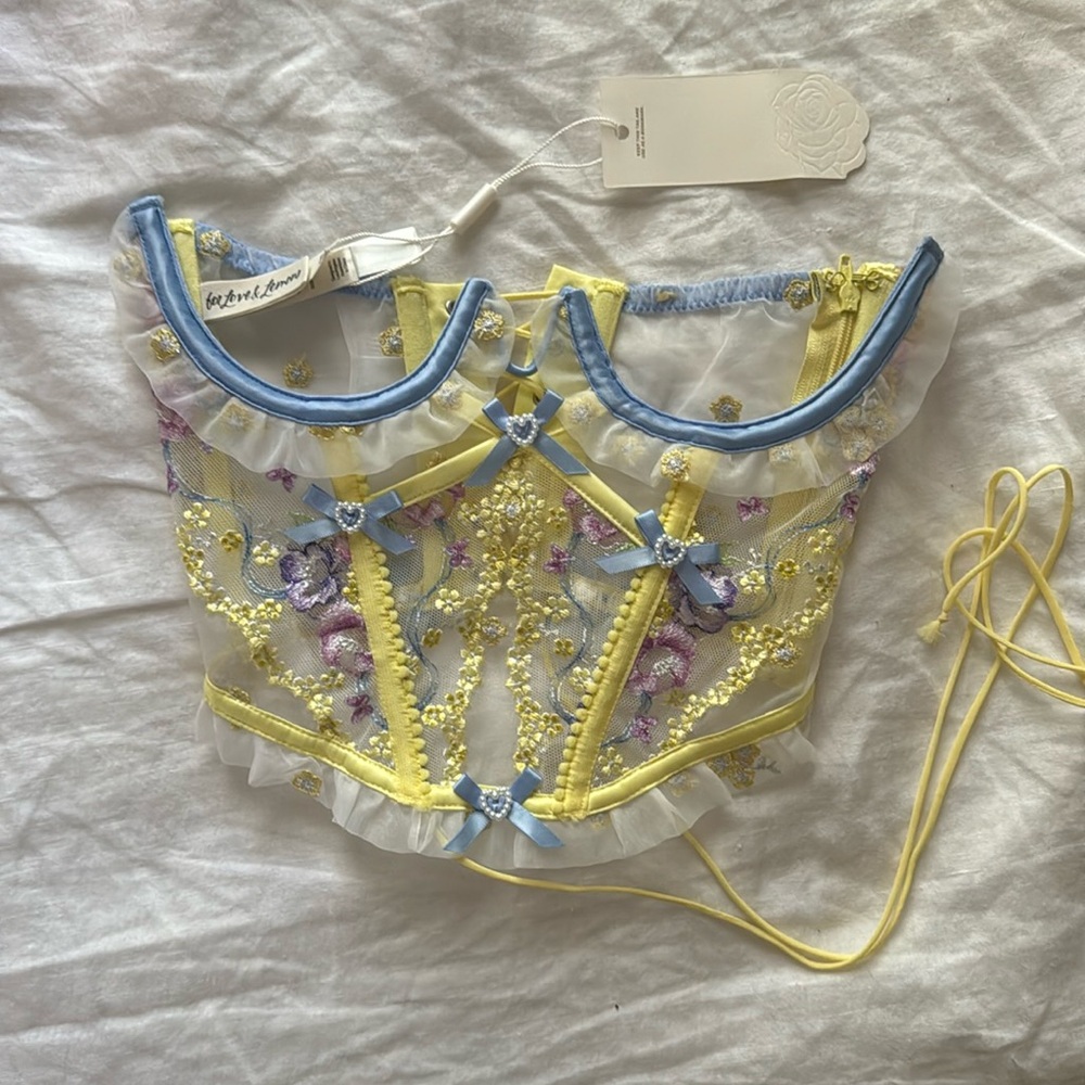 For Love And Lemons Lavender Meadows Embroidery Corset